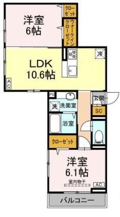 横浜市青葉区荏田西のアパートの間取り