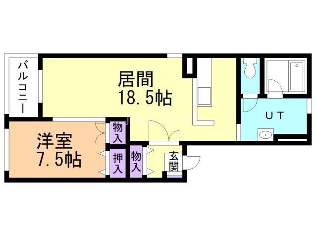 札幌市南区真駒内南町のマンションの間取り