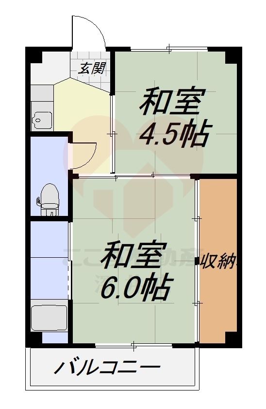 堺市東区南野田のマンションの間取り