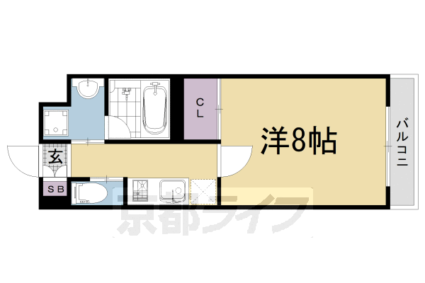 京都市伏見区新町６丁目のマンションの間取り