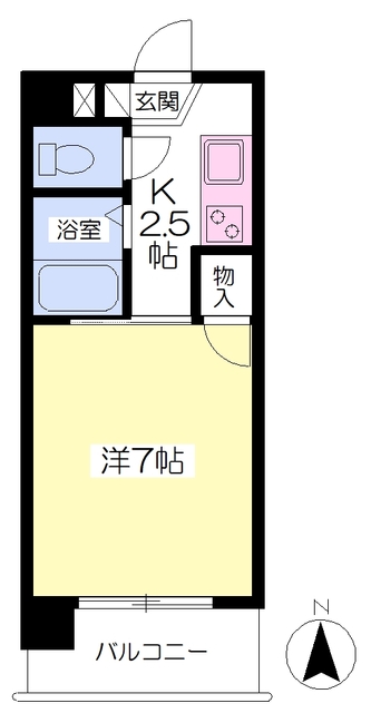 松山市鉄砲町のマンションの間取り