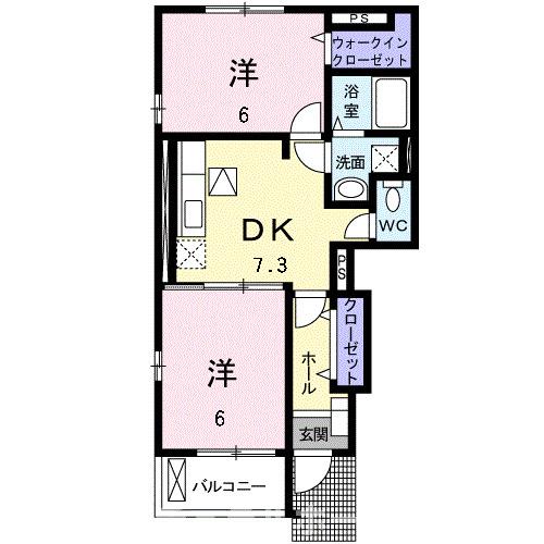 豊橋市伊古部町のアパートの間取り