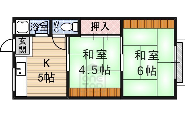 摂津市鳥飼和道のアパートの間取り