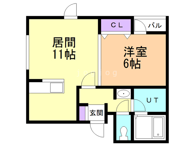 札幌市東区北三十六条東のアパートの間取り