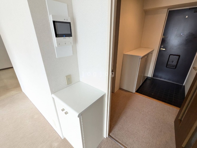 セキュリティ　インタホン下に収納棚