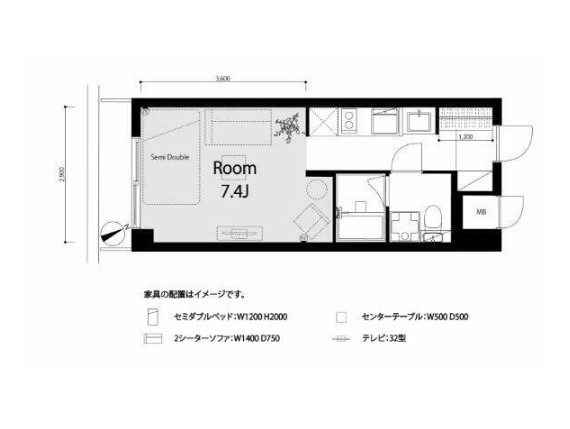 京王新線 初台駅 徒歩9分 14階建 築44年の間取り写真