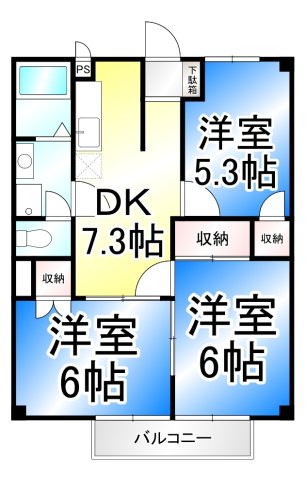 カーサ稲葉の間取り写真