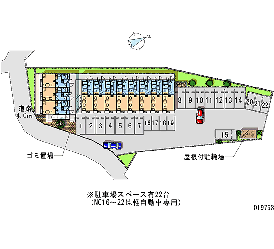 【レオパレスフォレストの駐車場】