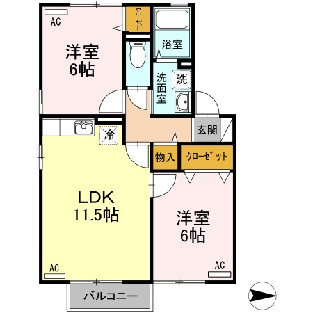 プレイス吉備路の間取り