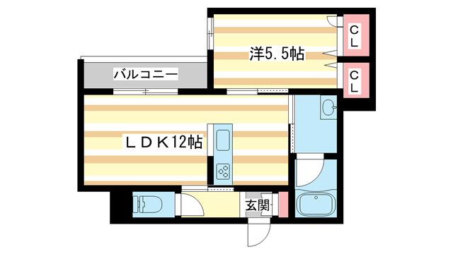 大和郡山市茶町のアパートの間取り