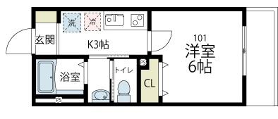 川崎市川崎区小田のマンションの間取り