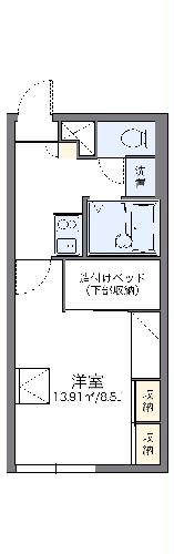 レオパレスアークタウン昭和の間取り