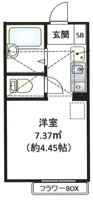 ポンデロッサ小田弐番館の間取り