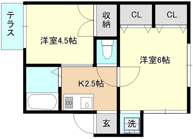 川崎市川崎区桜本のアパートの間取り