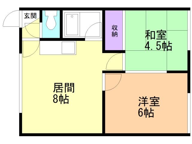 白老郡白老町東町のアパートの間取り