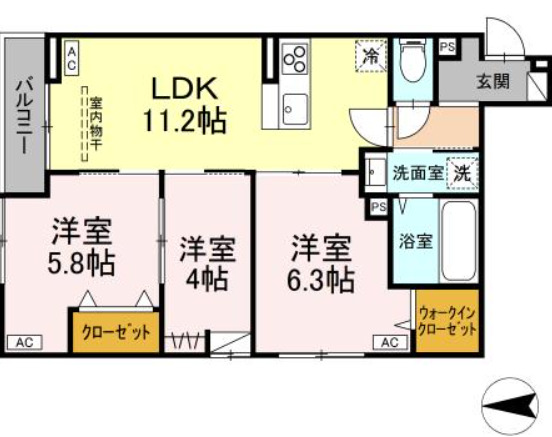 Dスクエア本町の間取り