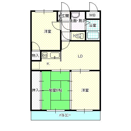 福知山市東羽合町のマンションの間取り