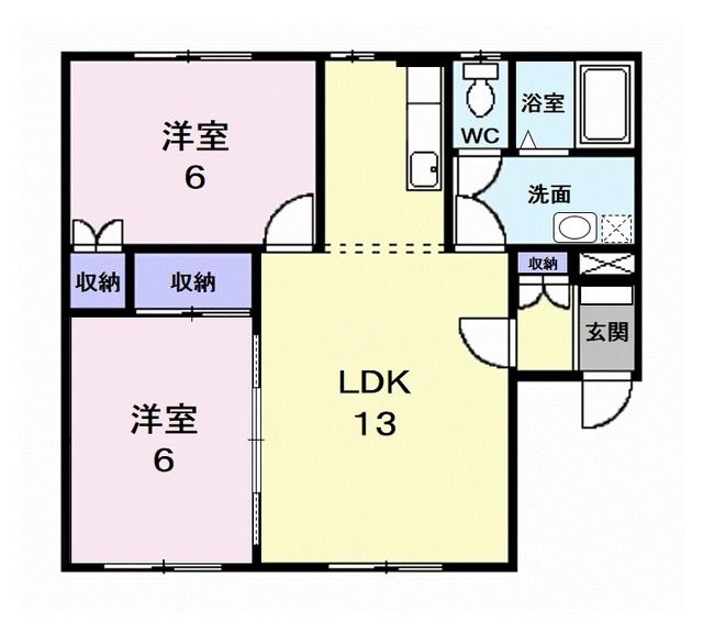 青森市けやきのアパートの間取り