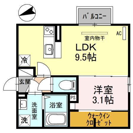 姫路市東山のアパートの間取り