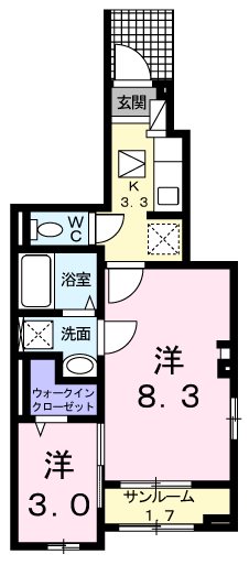 西多摩郡瑞穂町大字箱根ケ崎のアパートの間取り