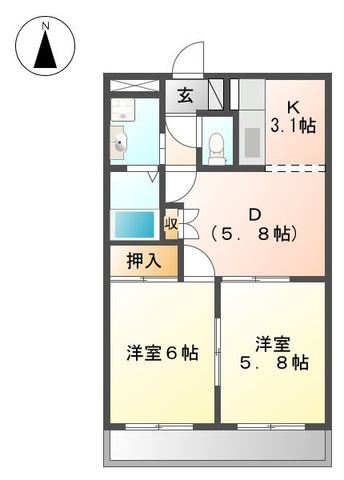 揖保郡太子町糸井のマンションの間取り