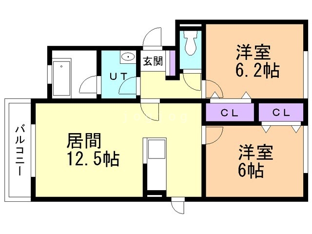 札幌市手稲区新発寒七条のアパートの間取り