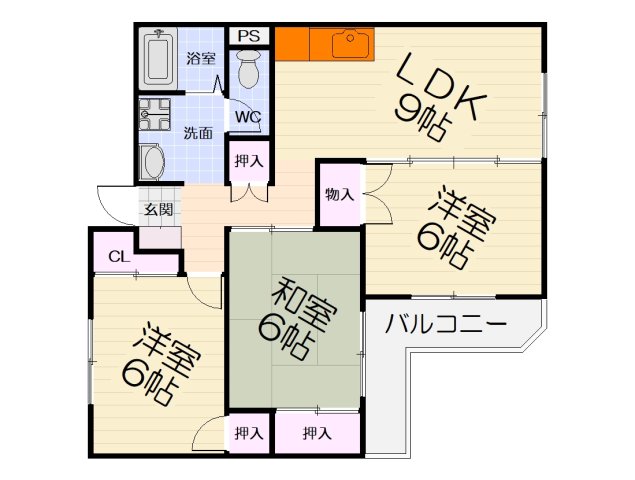 高石市取石のマンションの間取り