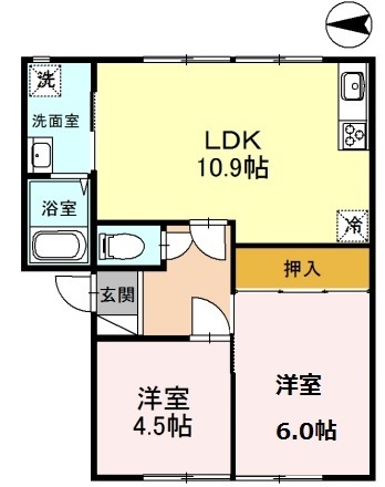 フレグランスメイビーＡ棟の間取り