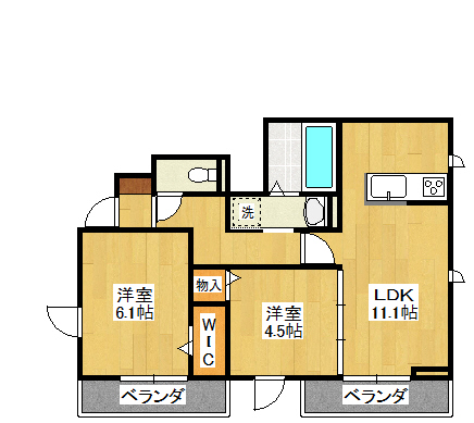 土岐市土岐津町土岐口のアパートの間取り