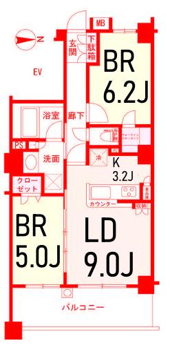 パレステージ北久里浜の間取り