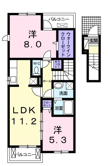 [家電付き] ベルブローテCの間取り