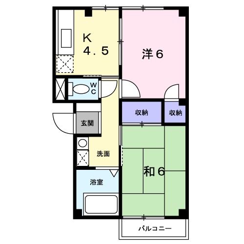 新潟市江南区曙町のアパートの間取り