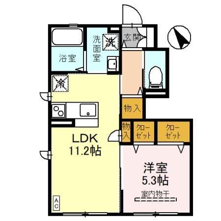 【日光市森友のアパートの間取り】