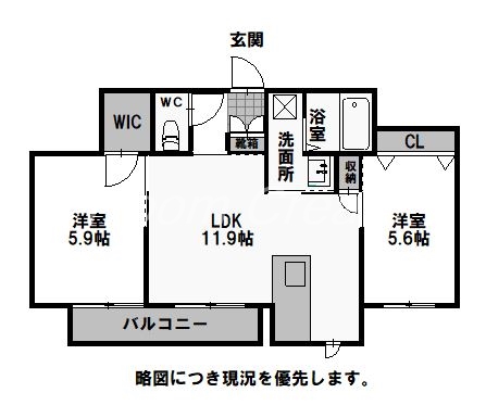 徳島市庄町のアパートの間取り