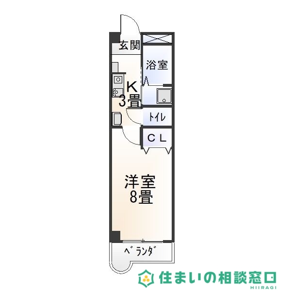 岡崎市八帖北町のマンションの間取り