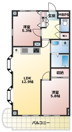 勝和パレスの間取り