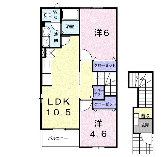 瑞穂市古橋のアパートの間取り