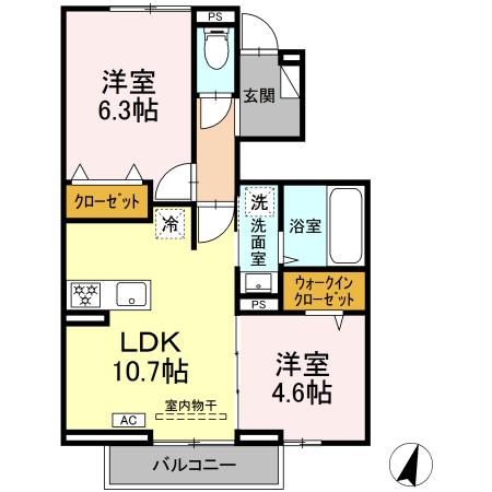 【町田市金森のアパートの間取り】