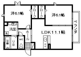 【岸和田市吉井町のアパートの間取り】