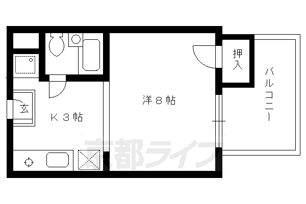 京都市上京区中宮町のマンションの間取り