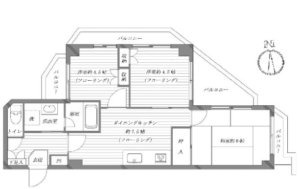 墨田区東向島のマンションの間取り