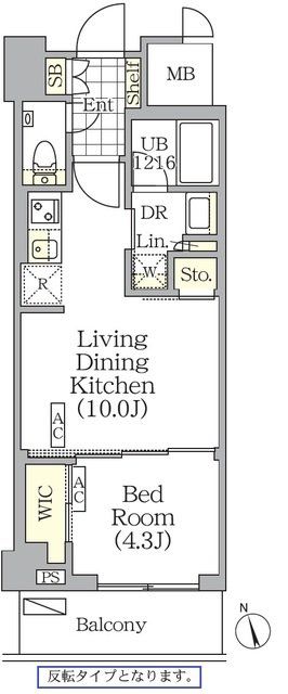 新宿区東五軒町のマンションの間取り