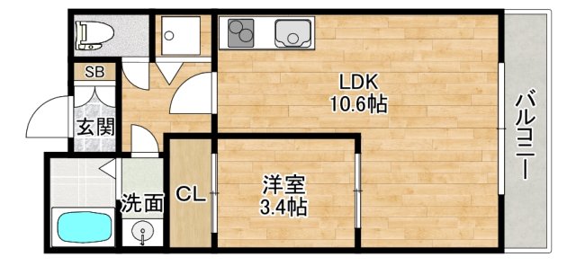 箕面市彩都粟生南のマンションの間取り