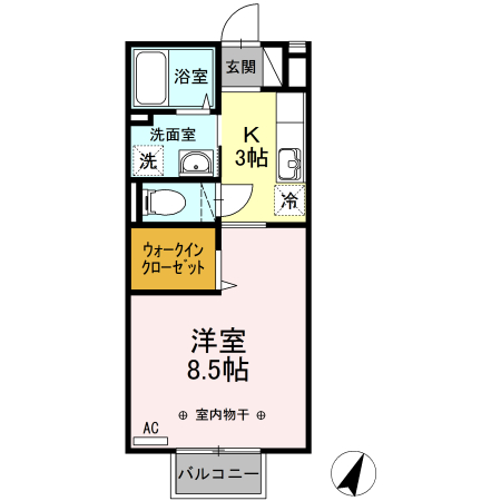 システムキッチン付の間取り