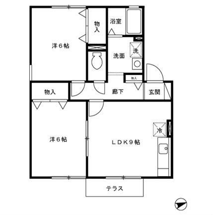 北九州市小倉南区湯川のアパートの間取り