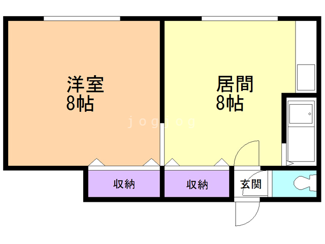 江別市文京台東町のアパートの間取り