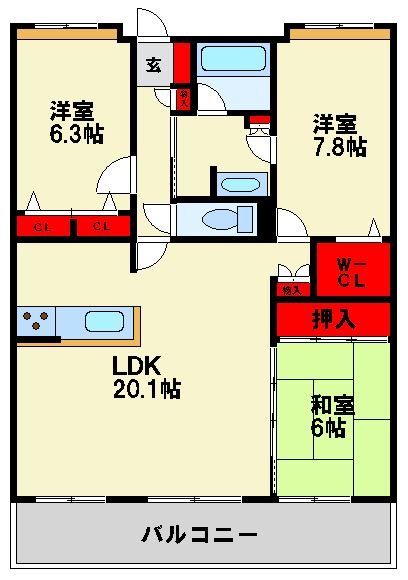 アプローズ都府楼壱番館の間取り