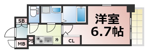 大阪市天王寺区味原町のマンションの間取り