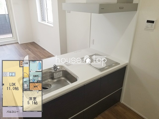 キッチン　2口コンロ付ＩＨクッキングヒーター