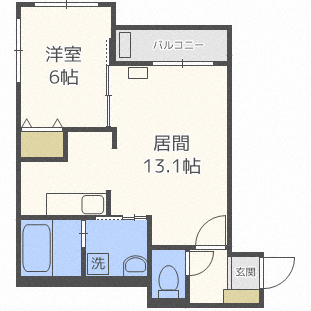 札幌市東区本町一条のマンションの間取り